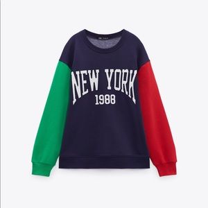 New York color block sweatshirt